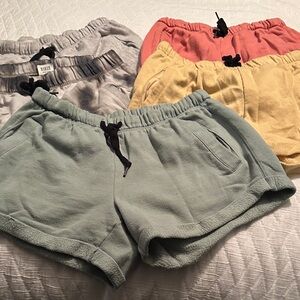 PINK Victoria's Secret Women's Fleece Shorts - Gray, Salmon, Yellow, Mint Green.